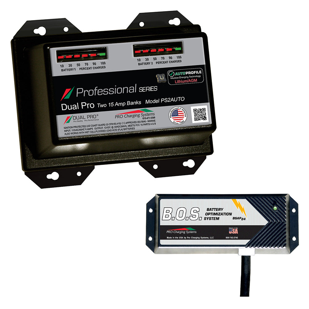 Dual Pro PS2 Auto 2 Bank Battery Charger w/ 2 Bank B.O.S. PS2AUTO/BOS12V2 — Quality Boat Parts