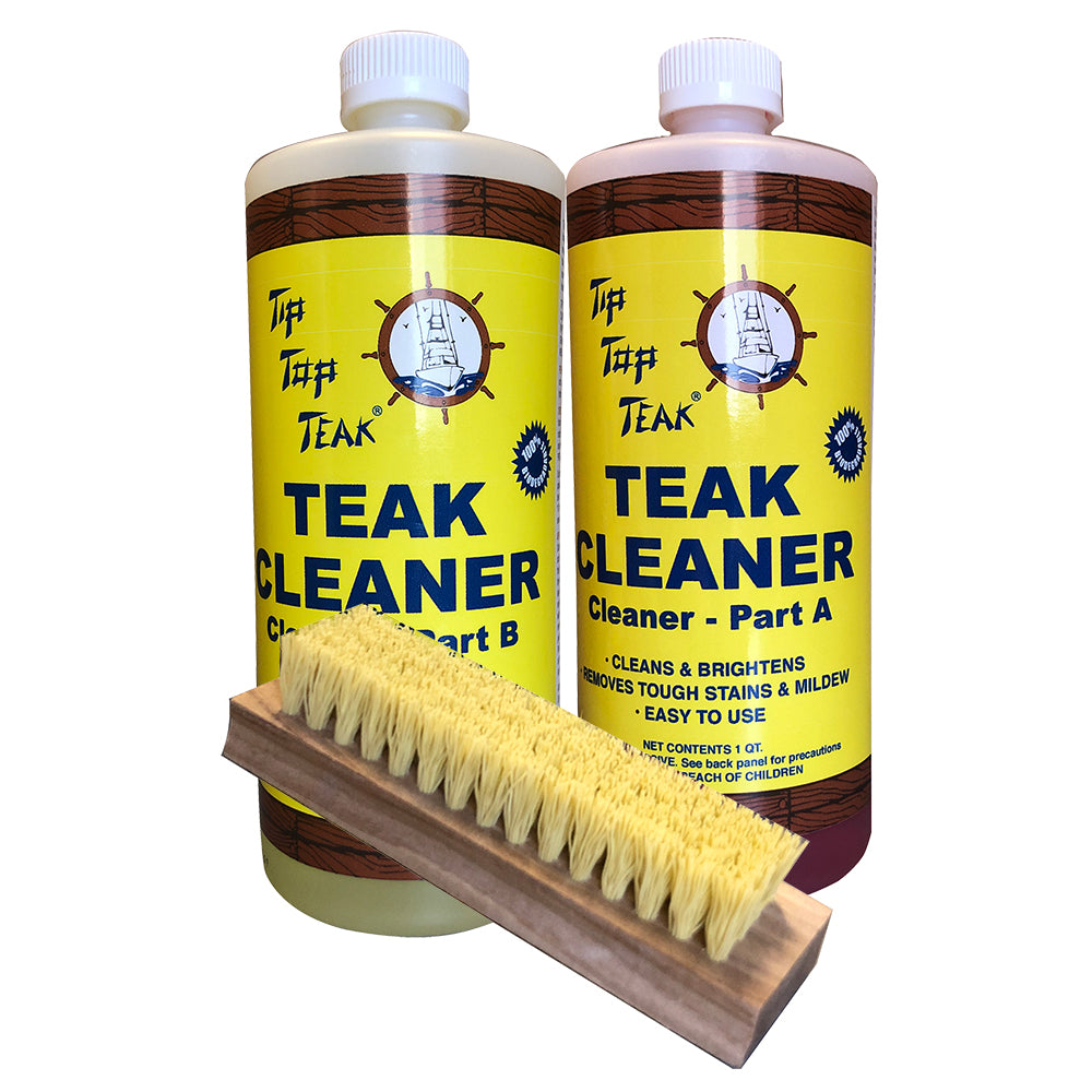 Tip Top Teak Cleaner Kit Part A & Part B w/Brush TK860 — Quality Boat Parts