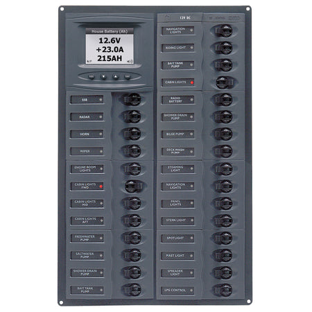 BEP Millennium Series DC Circuit Breaker Panel w/Digital Meters, 28SP DC12V M28-DCSM — Quality Boat Parts