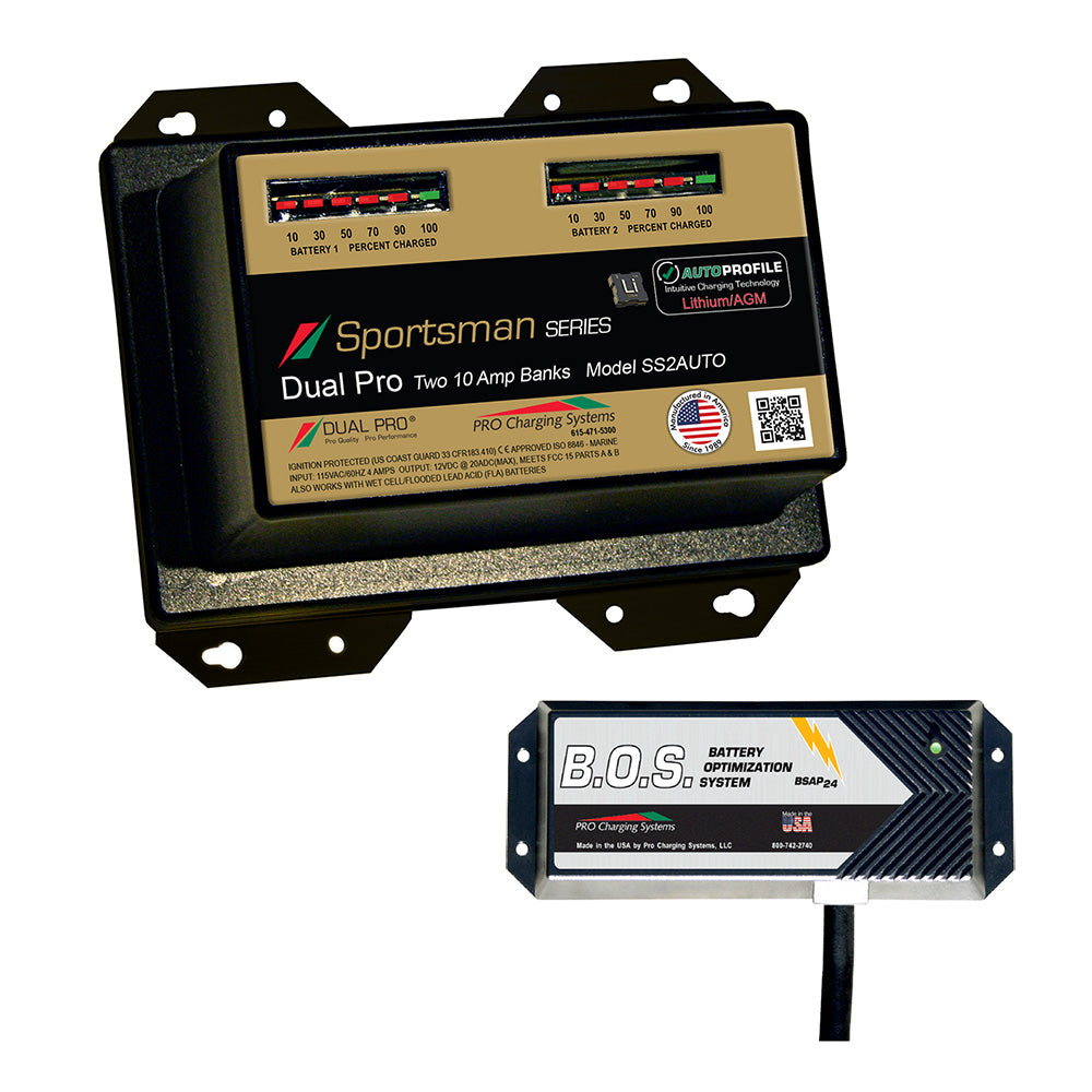 Dual Pro SS2 Auto 2 Bank Battery Charger w/ 2 Bank B.O.S. SS2AUTO/BOS12V2 — Quality Boat Parts