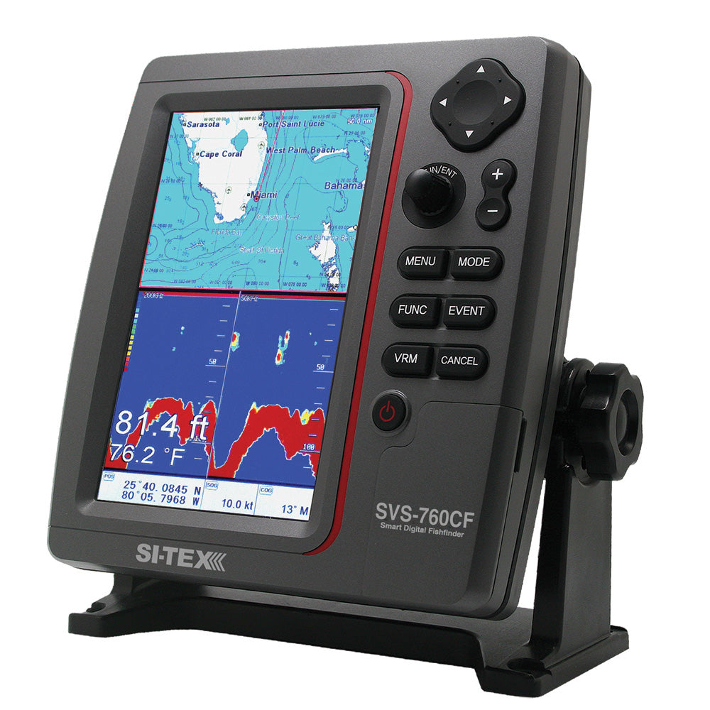 SI-TEX GPS Dual Frequency 600W Sonar System - 7" Color LCD w/Internal & External GPS Antenna & C-MAP 4D Card SVS-760CF+ — Quality Boat Parts