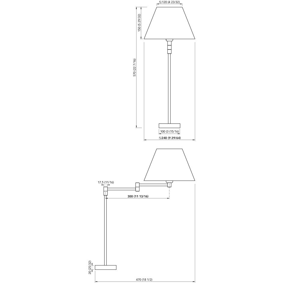 Quick Marine - DENISE SW B15 Table Light - 24V, 20W, IP20 — Quality Boat Parts