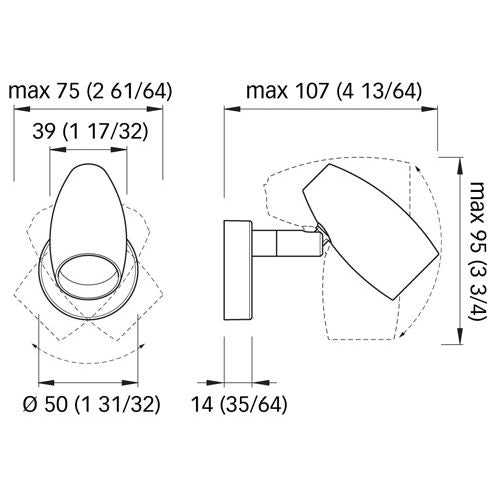 Quick Marine - OLIVIA Reading Light - 10-30V, 2.5W, 0.11A, IP40, Chrome Finish — Quality Boat Parts