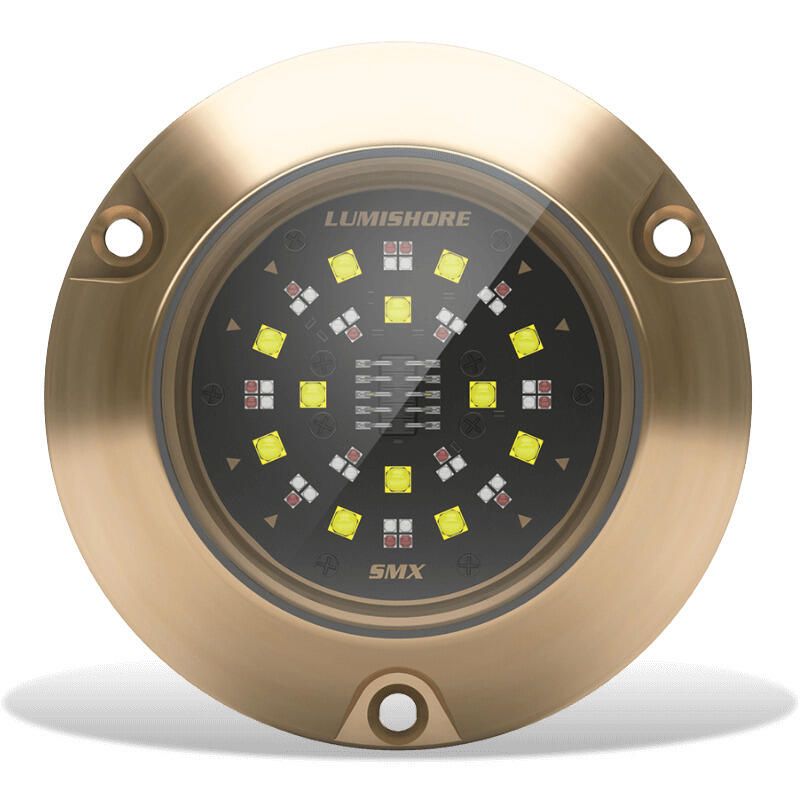 Lumishore EOS SMX154 Underwater Surface Mount Light, RGBW, 10.5-31V, 7000 lm White Output, 90 Deg Beam, Bronze Housing — Quality Boat Parts