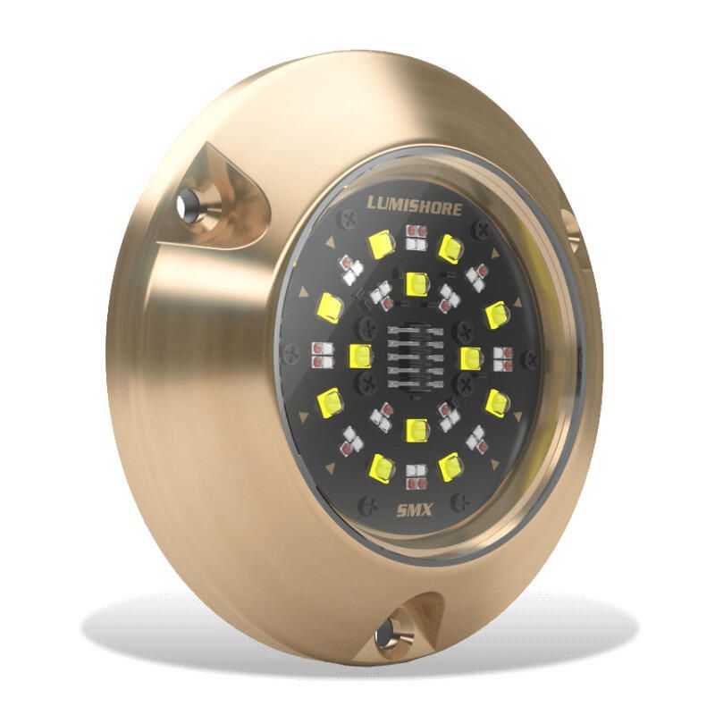 Lumishore EOS SMX154 Underwater Surface Mount Light, RGBW, 10.5-31V, 7000 lm White Output, 90 Deg Beam, Bronze Housing — Quality Boat Parts