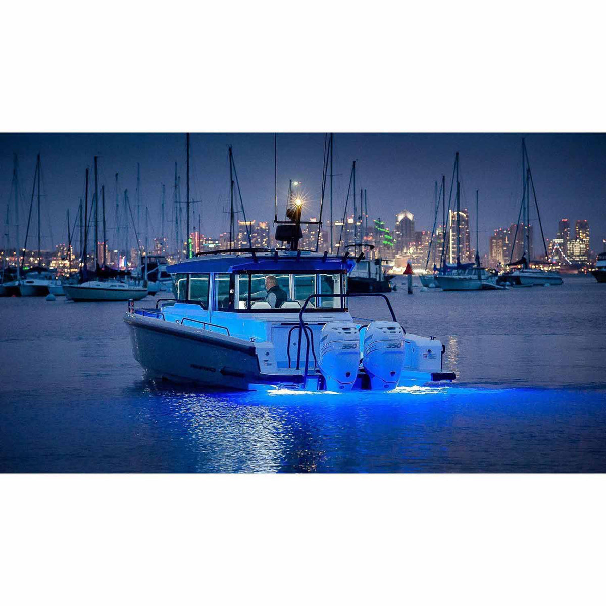 Lumishore SUPRA THX804 Thru-Hull Underwater LED Light, Dual Color Blue/White Light, 10.5-31V, IP68, 13,500 Fixture Lumens, 110° Beam, External Driver — Quality Boat Parts
