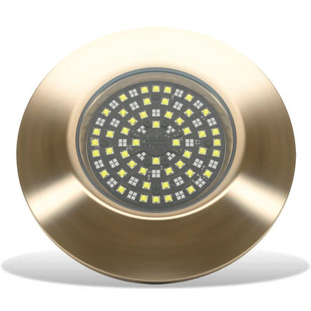 Lumishore SUPRA THX1604 Thru-Hull Underwater LED Light, 20-31V, Dual Color Blue/White Light, 20,000 Fixture Lumens, IP68, Marine Bronze Body — Quality Boat Parts