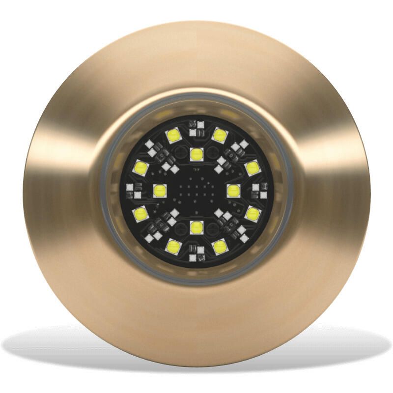 Lumishore SUPRA TIX404 Thru-Hull Underwater LED Light, Dual-Color Blue/White, 8,150 Fixture Lumens, 10.5-31V, IP68, 110 Degree Beam — Quality Boat Parts