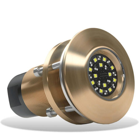 Lumishore SUPRA TIX404 Thru-Hull Underwater LED Light, Dual-Color Blue/White, 8,150 Fixture Lumens, 10.5-31V, IP68, 110 Degree Beam — Quality Boat Parts