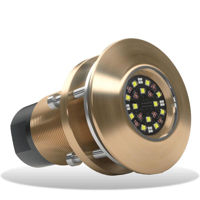 Lumishore EOS TIX404 Thru-Hull RGBW Underwater LED Light, 10.5-31V DC, 7,500 Fixture Lumens, 110 Deg Beam — Quality Boat Parts