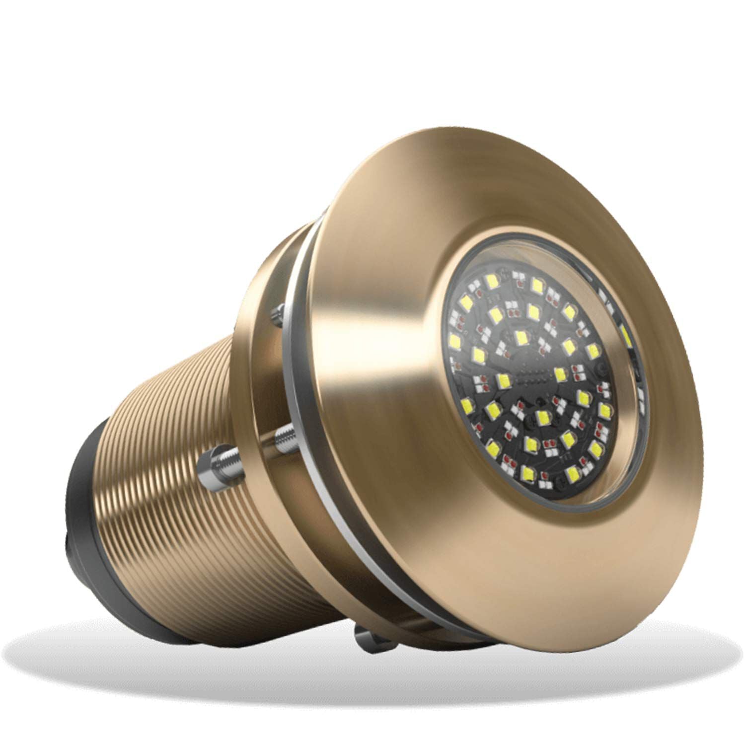 Lumishore EOS TIX804 Interchangeable Thru-Hull LED Light, RGBW, 10.5-31V DC, 12,000 lm White Output, 110° Beam, Marine Bronze Body — Quality Boat Parts