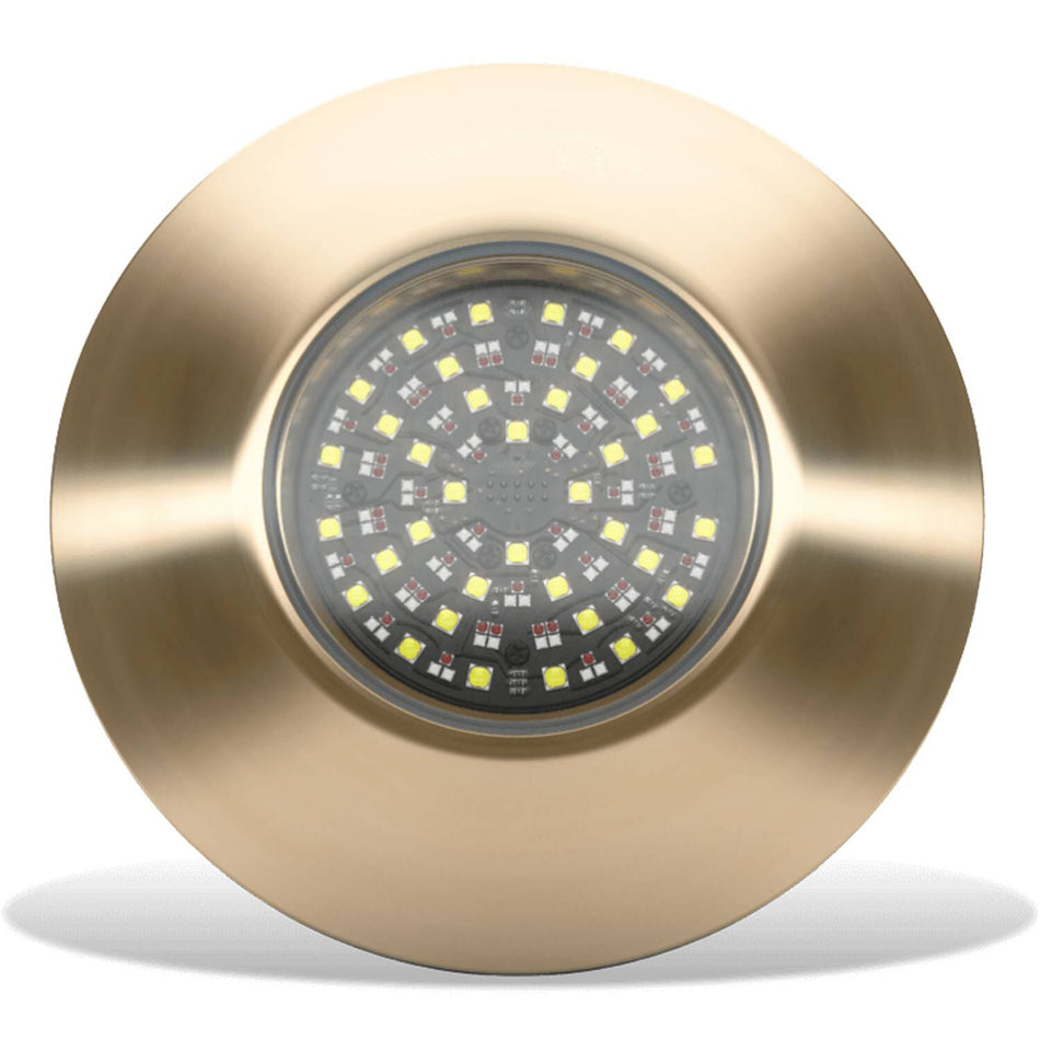 Lumishore EOS TIX1604 Thru-Hull Underwater LED Light, Interchangeable, RGBW, 20-31V DC, IP68, 17,500 Lumens, 110 Degree Beam, Marine Bronze Body — Quality Boat Parts