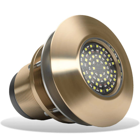 Lumishore EOS TIX1604 Thru-Hull Underwater LED Light, Interchangeable, RGBW, 20-31V DC, IP68, 17,500 Lumens, 110 Degree Beam, Marine Bronze Body — Quality Boat Parts