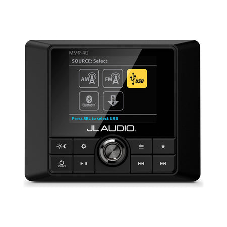 JL Audio MMR-40 Wired NMEA 2000 Network Controller, For JL Audio MediaMaster, 2.8in Full-Color LCD, IP66 — Quality Boat Parts
