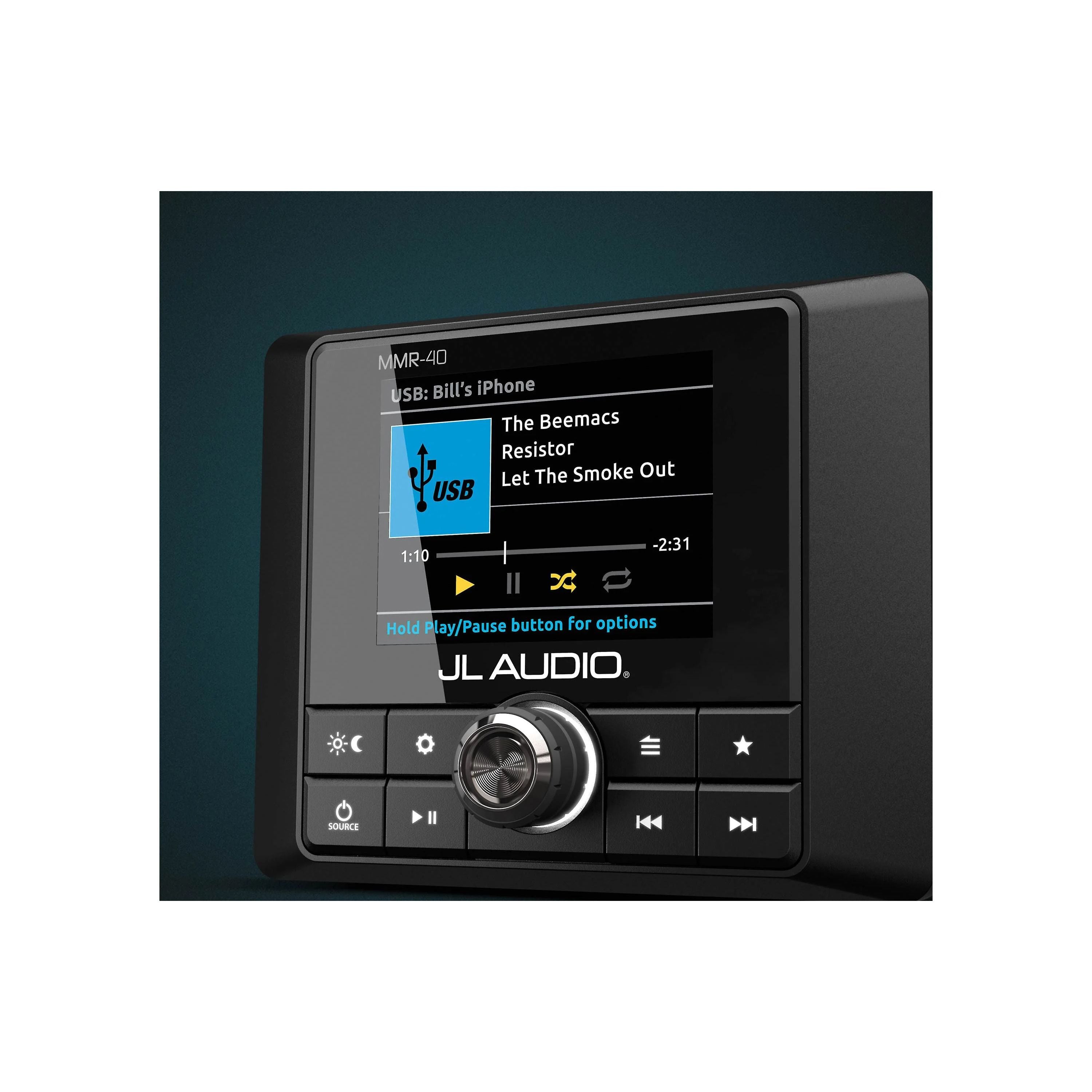 JL Audio MMR-40 Wired NMEA 2000 Network Controller, For JL Audio MediaMaster, 2.8in Full-Color LCD, IP66 — Quality Boat Parts