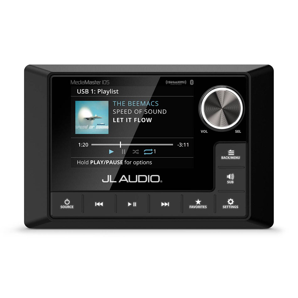 JL Audio MediaMaster 105 MM105 Marine Stereo, NMEA 2000, IP67, 4-Zone, 3.5in Full-Color LCD — Quality Boat Parts