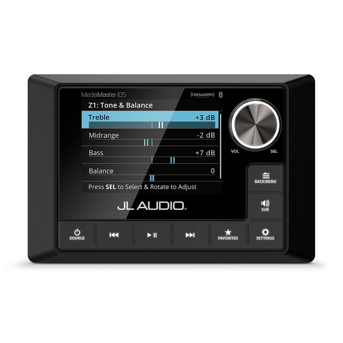 JL Audio MediaMaster 105 MM105 Marine Stereo, NMEA 2000, IP67, 4-Zone, 3.5in Full-Color LCD — Quality Boat Parts