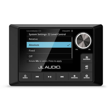 JL Audio MediaMaster 105 MM105 Marine Stereo, NMEA 2000, IP67, 4-Zone, 3.5in Full-Color LCD — Quality Boat Parts