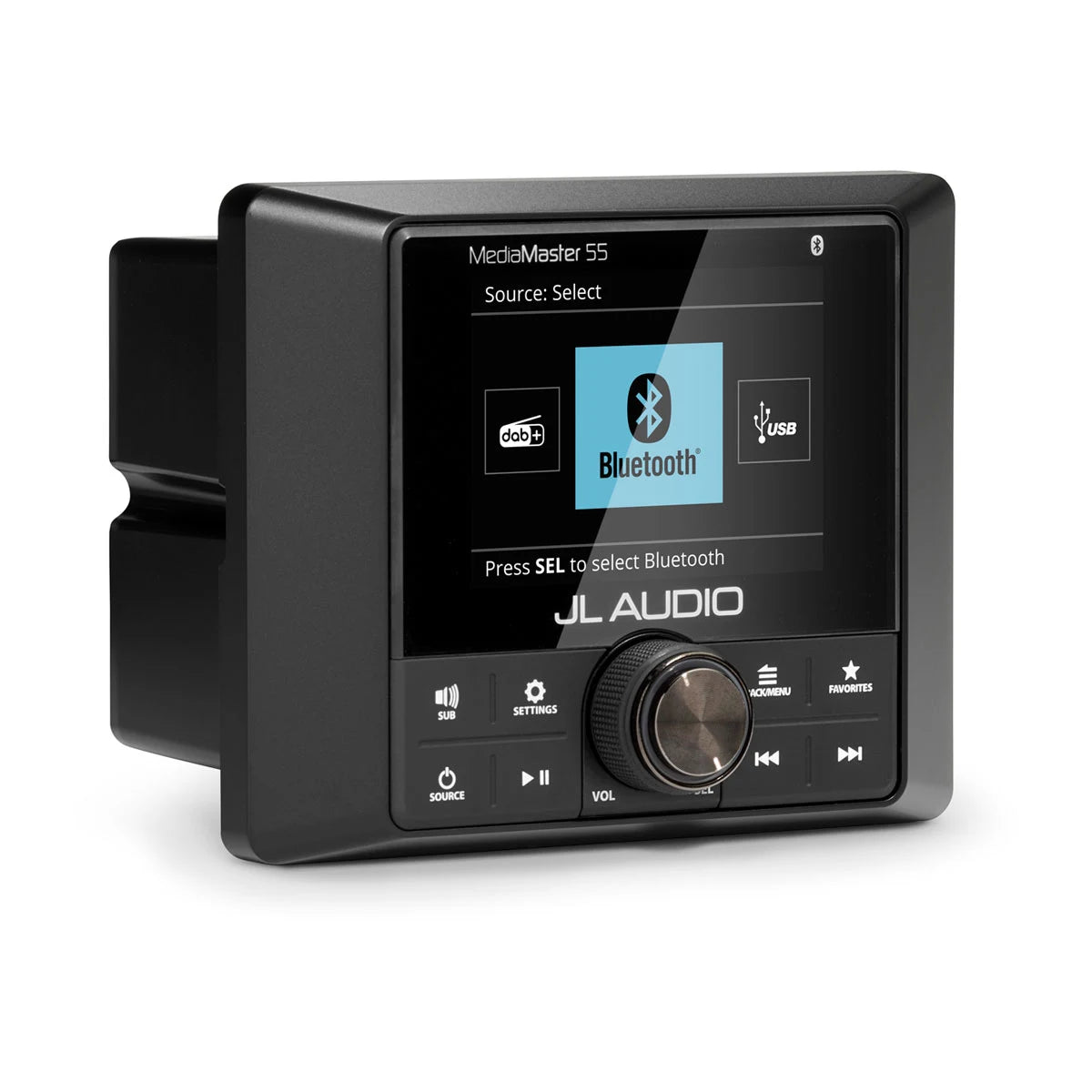 JL Audio MediaMaster 55 Marine Source Unit, NMEA 2000 Certified, 10-16V, IP67, 3-Zone Audio, Bluetooth, 2.8 in Color LCD — Quality Boat Parts