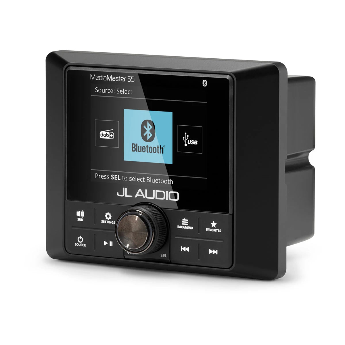 JL Audio MediaMaster 55 Marine Source Unit, NMEA 2000 Certified, 10-16V, IP67, 3-Zone Audio, Bluetooth, 2.8 in Color LCD — Quality Boat Parts