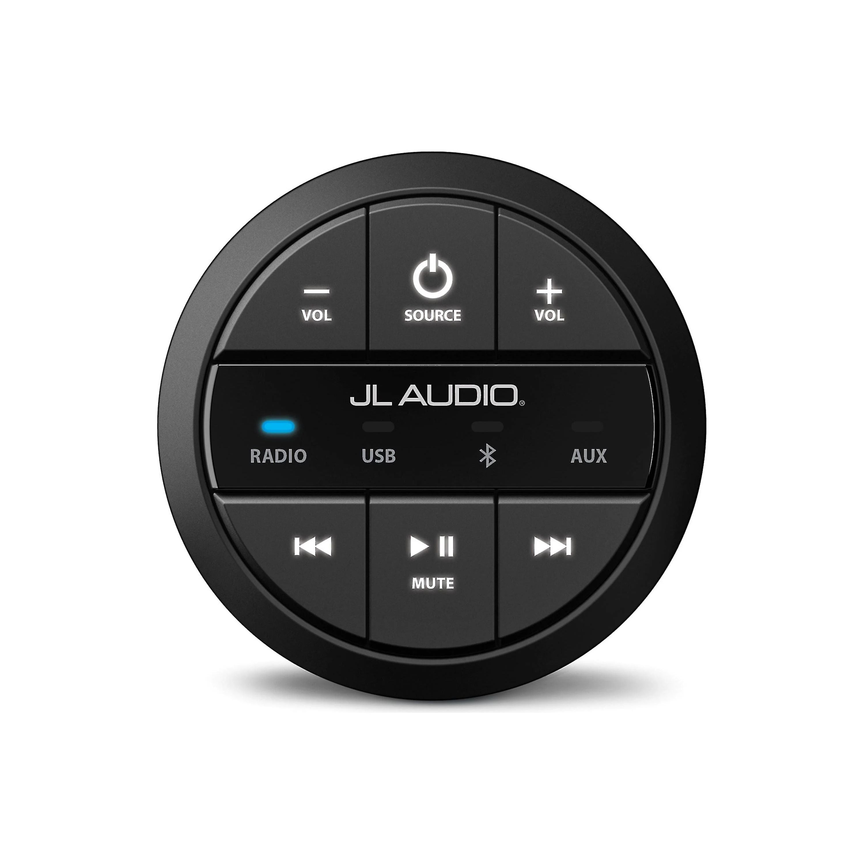 JL Audio MMR-20-BE Wired Remote Controller, For MediaMaster Source Units, Non-Display, IP67, 2 in Mount Hole, 75 ft Max Cable Run — Quality Boat Parts