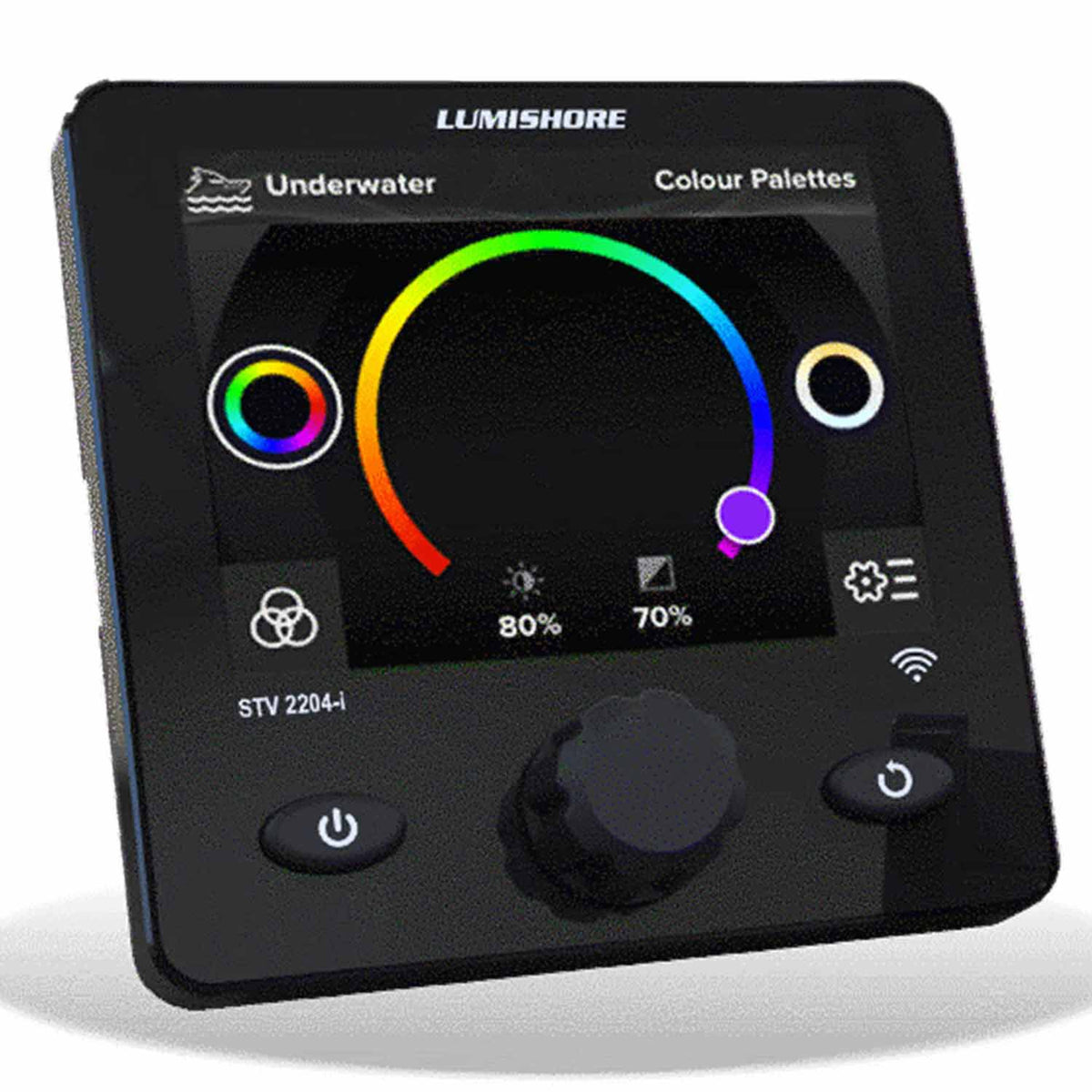 Lumishore EOS-LUX-SUPRA STV 2204i Lighting Control Display, For Lumi-Link Command Center, 3.5in LCD Touchscreen, Rotary Dial, IP68, 10.5-31V — Quality Boat Parts