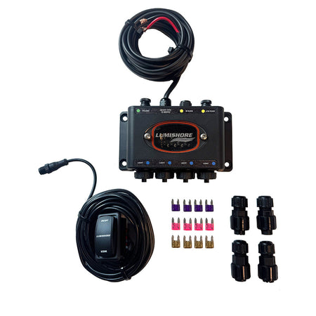 Lumishore SUPRA i-Connect Install Kit, For SMX54, IP68, 4-Light Hub — Quality Boat Parts