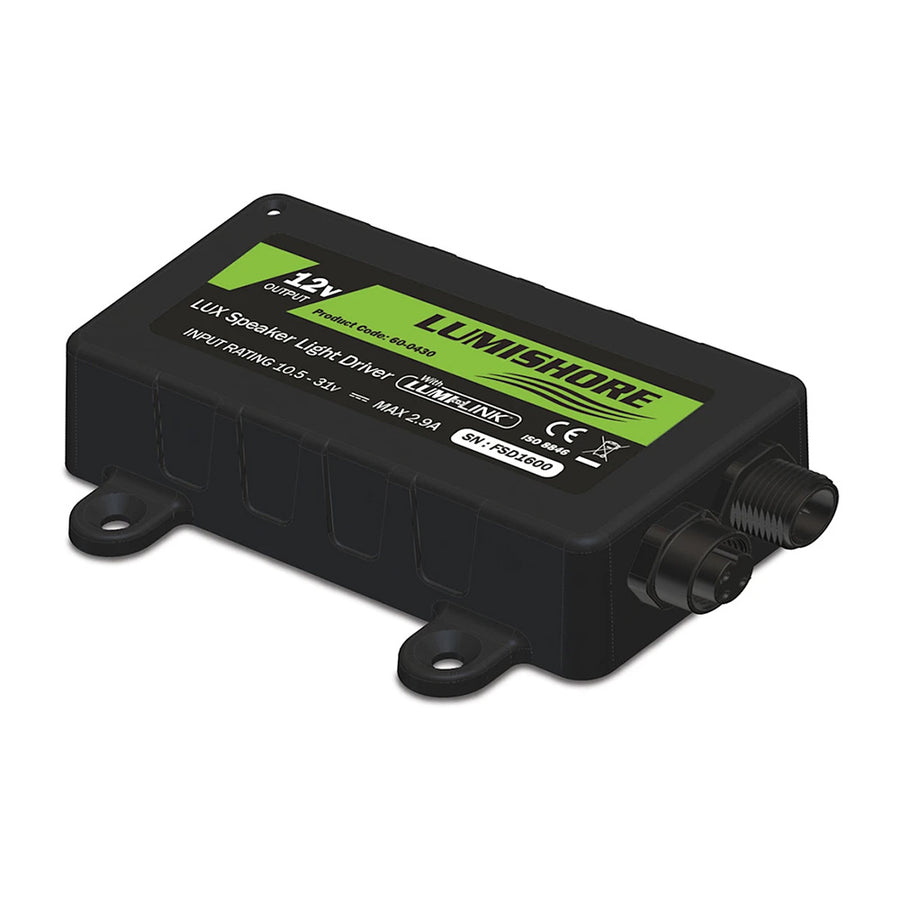 Lumishore LUX Speaker Light Driver, For RGB/CRGBW LED Marine Speakers, 10.5-31V, IP68, Up to 16 Speakers, ISO 8846 — Quality Boat Parts