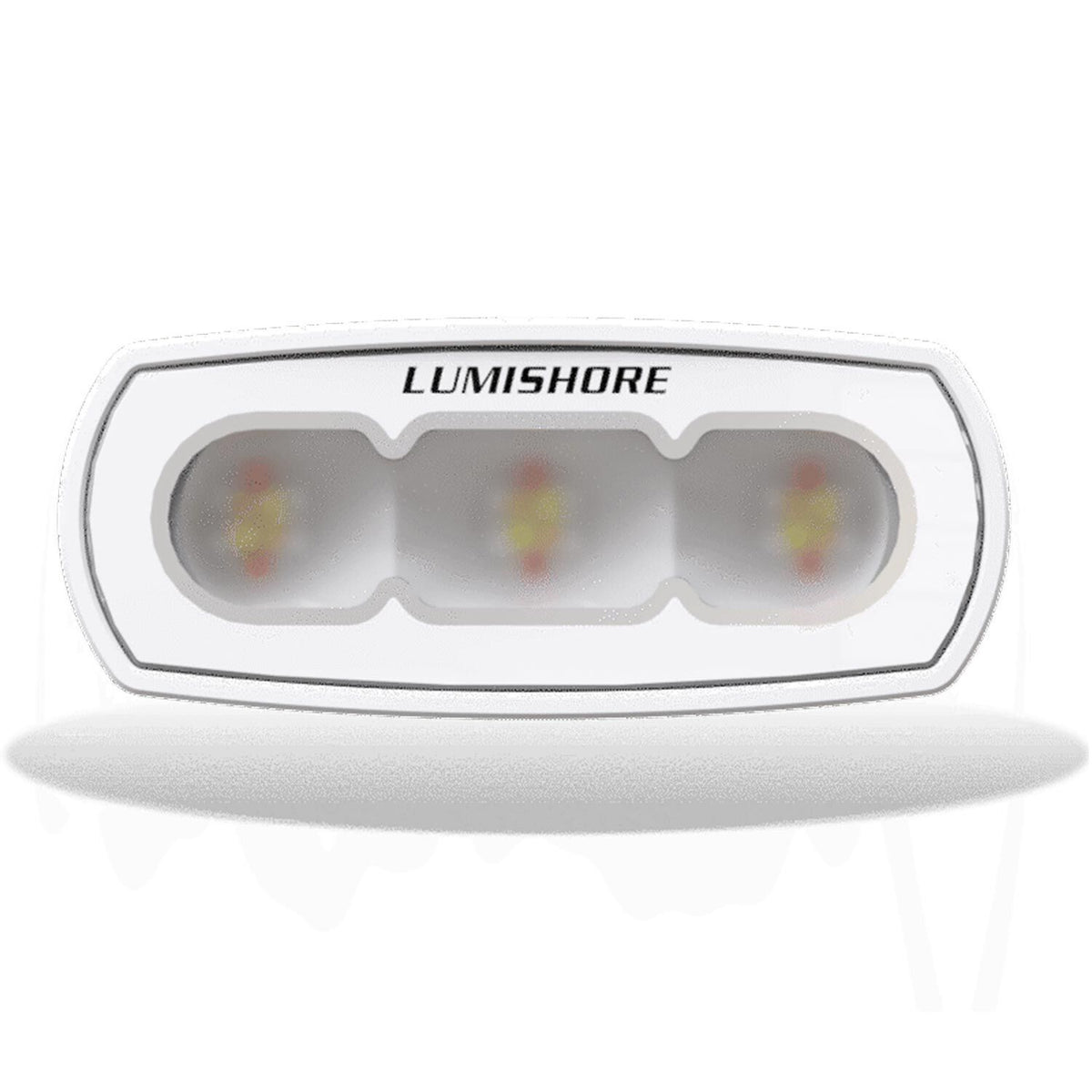Lumishore LUX 4 in LED Flood Light, CRGBW Color Change, 2700K-6500K Tunable White, White Finish, 10.5-31V DC, IP68, 1,050 Fixture Lumens, 70-90° Oval Beam — Quality Boat Parts