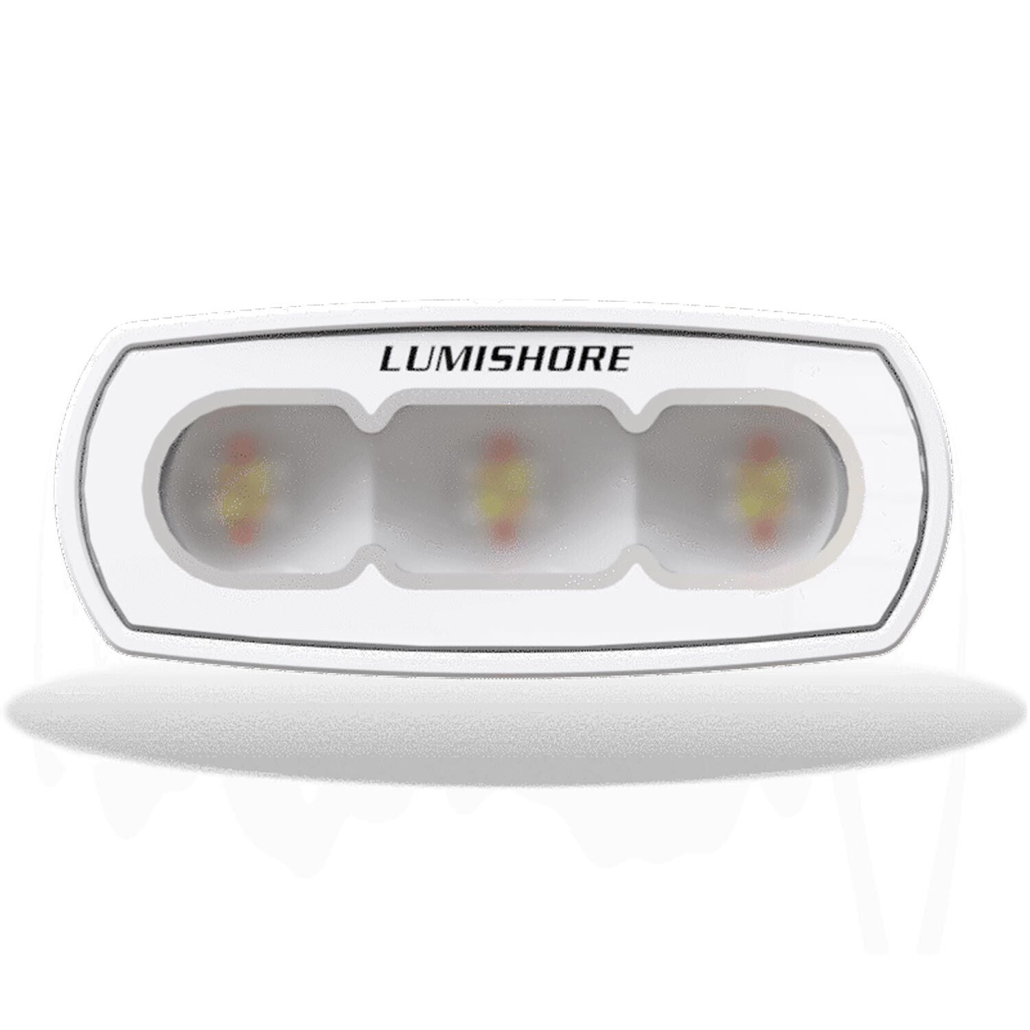 Lumishore LUX 4 in LED Flood Light, CRGBW Color Change, 2700K-6500K Tunable White, White Finish, 10.5-31V DC, IP68, 1,050 Fixture Lumens, 70-90° Oval Beam — Quality Boat Parts
