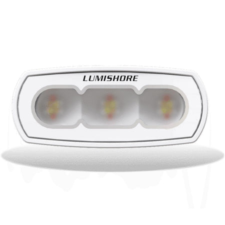 Lumishore LUX 4 in LED Flood Light, CRGBW Color Change, 2700K-6500K Tunable White, White Finish, 10.5-31V DC, IP68, 1,050 Fixture Lumens, 70-90° Oval Beam — Quality Boat Parts