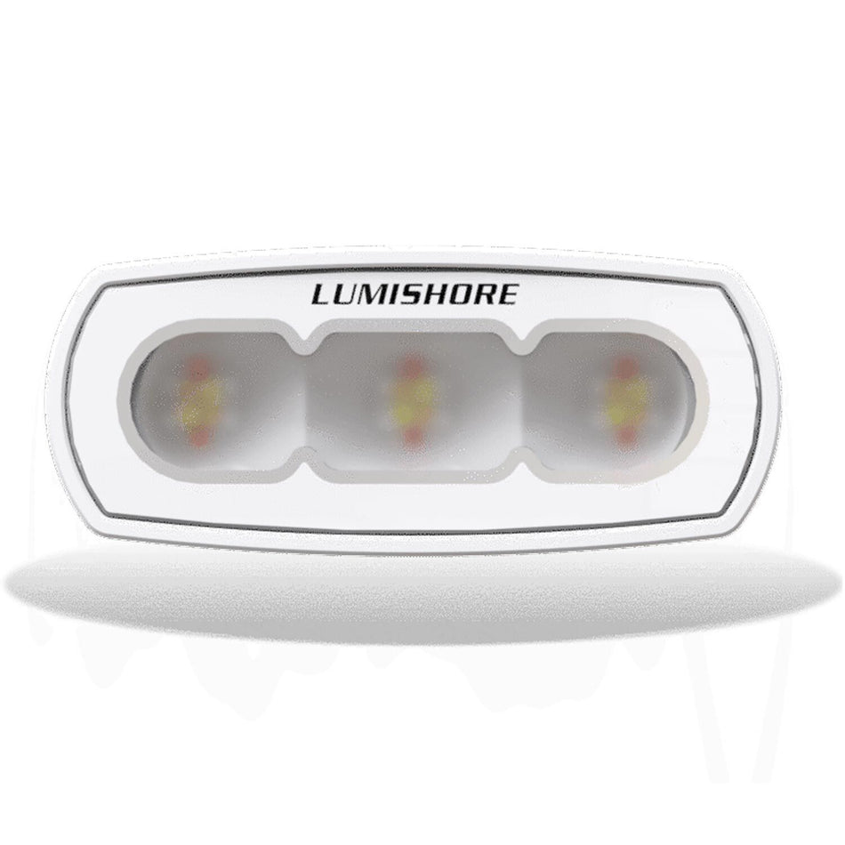 Lumishore LUX 4 in LED Flood Light, CRGBW Color Change, 2700K-6500K Tunable White, White Finish, 10.5-31V DC, IP68, 1,050 Fixture Lumens, 70-90° Oval Beam — Quality Boat Parts