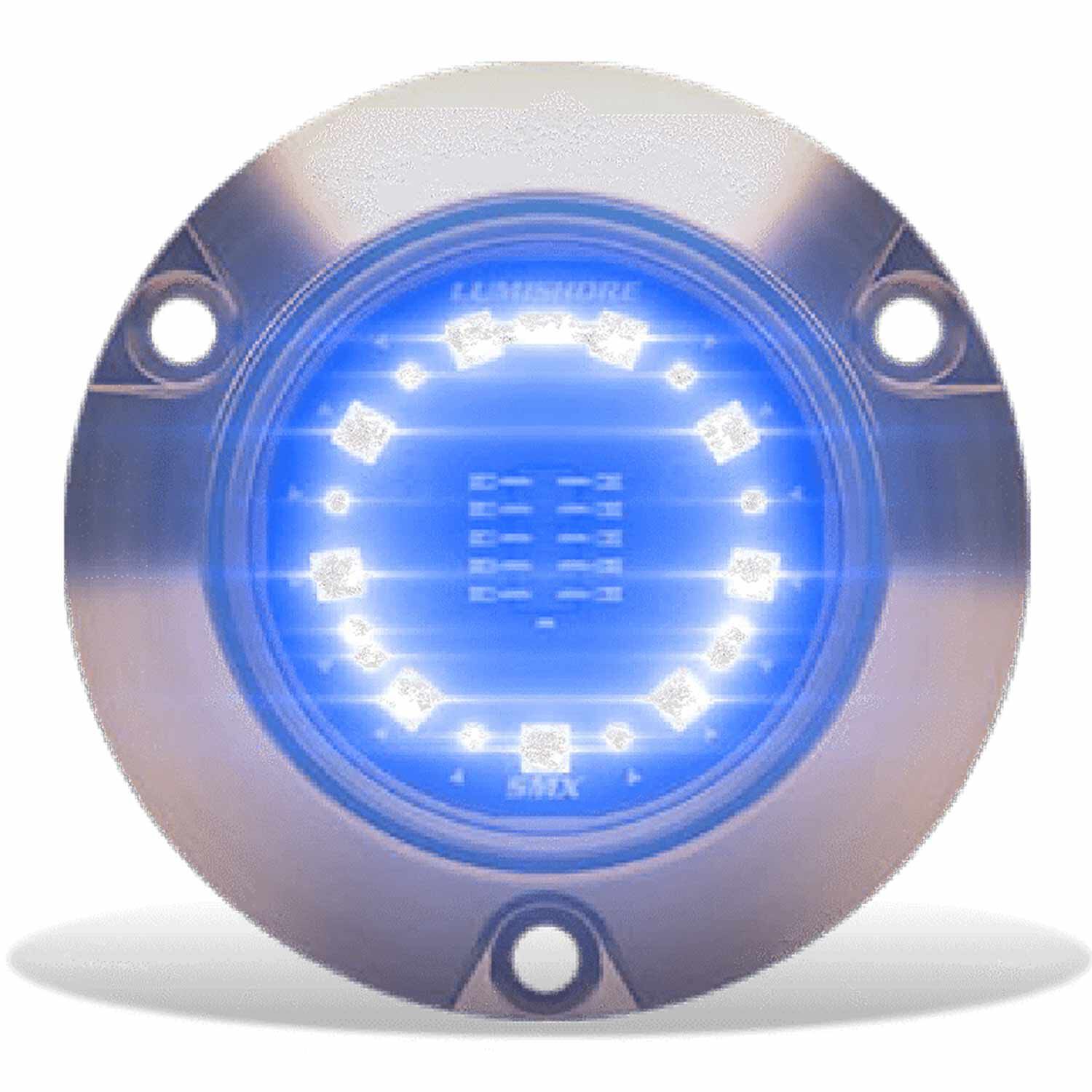 Lumishore ECLIPSE SMX24 LED Surface Mount Underwater Light, Dual-Color Blue/White, 12/24V, 3,100 lm — Quality Boat Parts