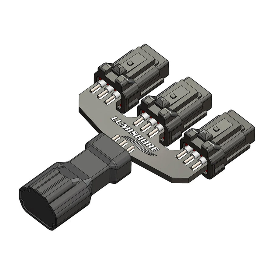 Lumishore Lux Strip & Neon Flex 3-Way Cable Splitter, 6-Core — Quality Boat Parts