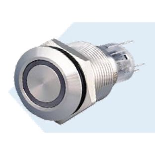 Mega LED - 19mm Green Push Button - IP67, Stainless Steel, 5Amp, 24V — Quality Boat Parts