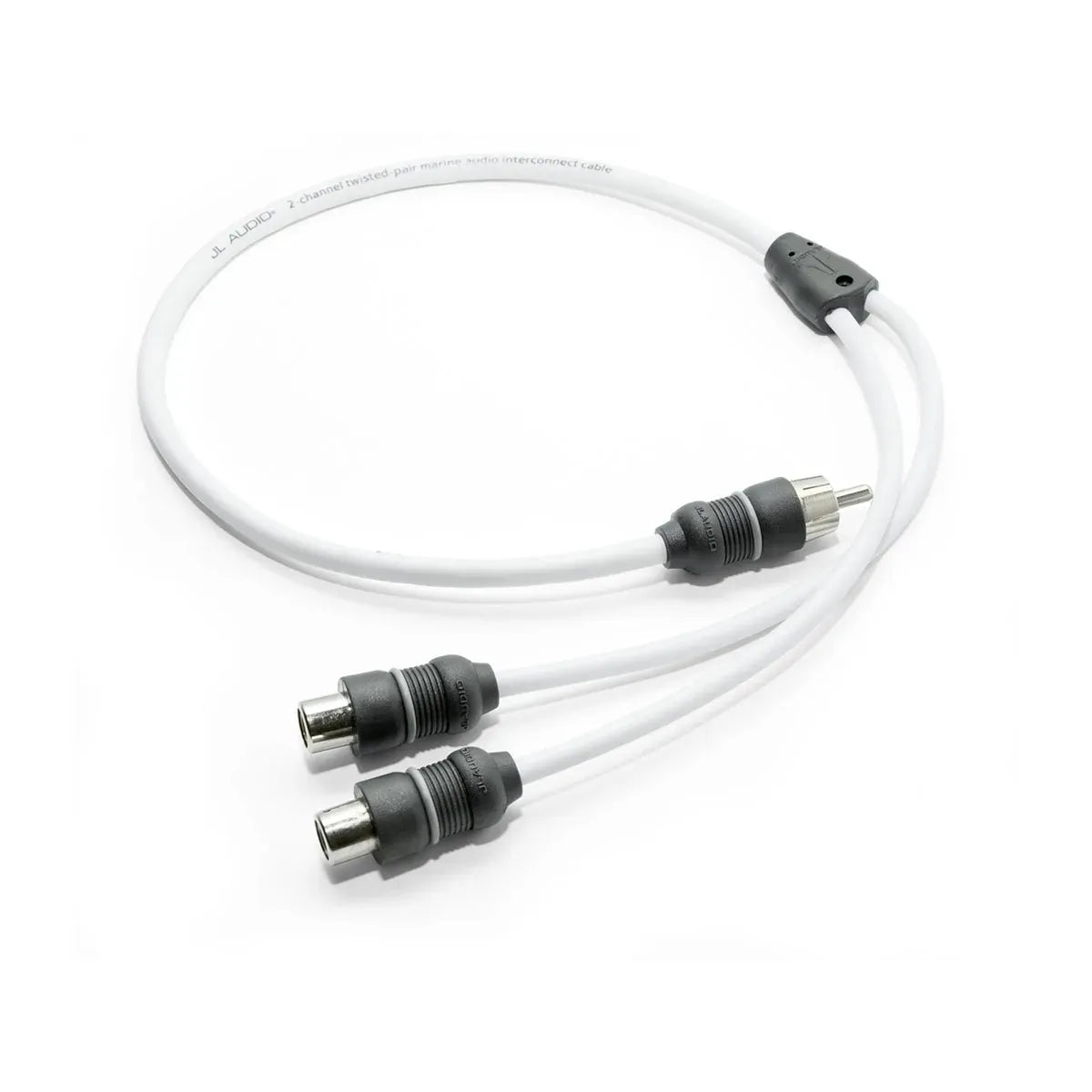 JL Audio XMD-WHTAICY Marine RCA Y-Adapter, 2-Channel, Twisted-Pair, OFC Copper, Molded Connectors, Brass Contacts — Quality Boat Parts