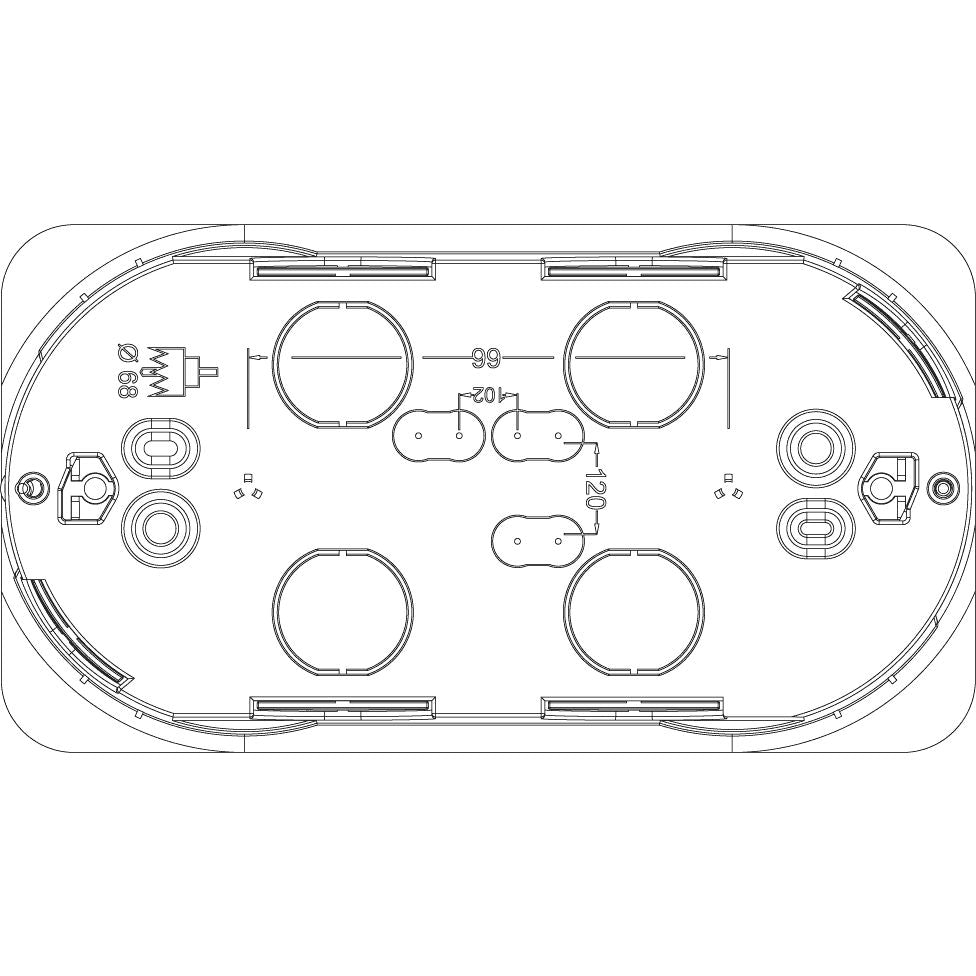 Vimar Flush-Mount Hollow Wall Mounting Box, 4-Module, 50mm Deep, Light Blue, Glow Wire 850C — Quality Boat Parts