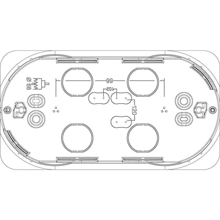 Vimar Flush-Mount Hollow Wall Mounting Box, 4-Module, 50mm Deep, Light Blue, Glow Wire 850C — Quality Boat Parts