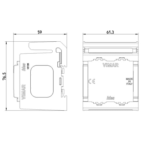 Vimar Idea 2-Module DIN-Rail Mounting Frame, DIN 60715 TH35, RAL 7035 — Quality Boat Parts