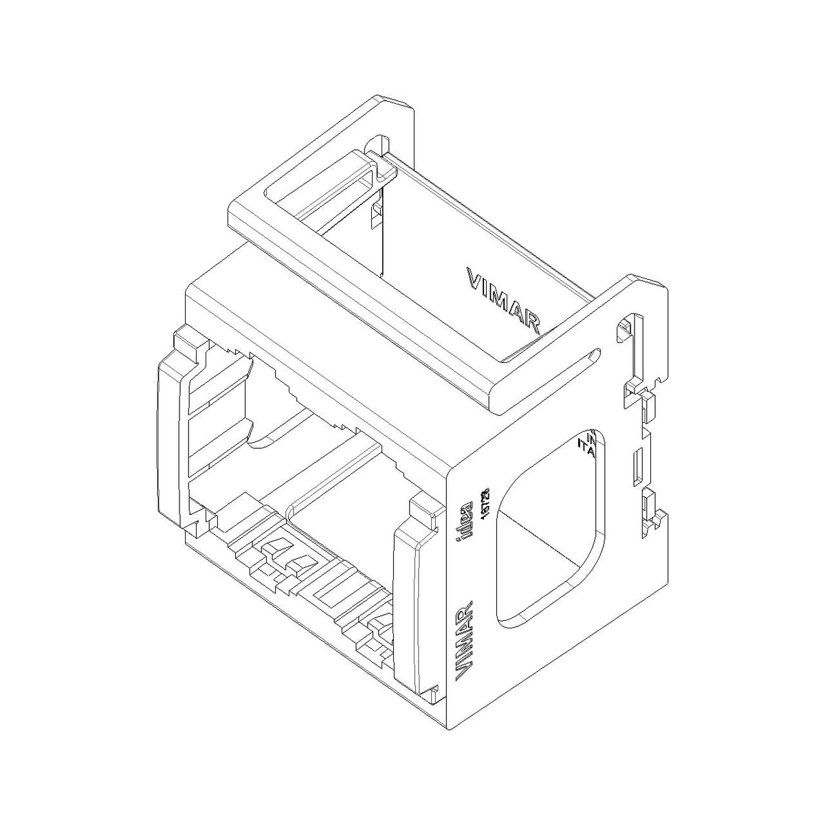 Vimar Idea 2-Module DIN-Rail Mounting Frame, DIN 60715 TH35, RAL 7035 — Quality Boat Parts