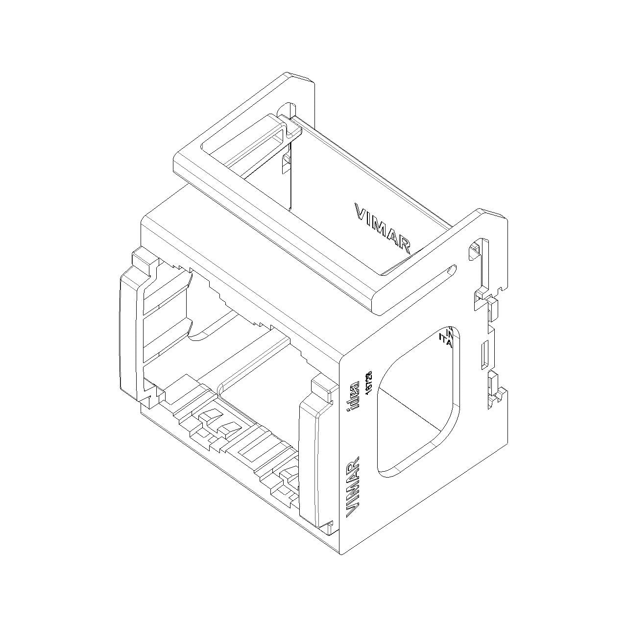 Vimar Idea 2-Module DIN-Rail Mounting Frame, DIN 60715 TH35, RAL 7035 — Quality Boat Parts