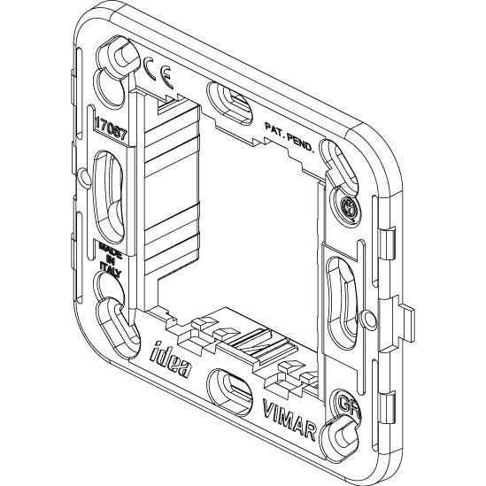 Vimar IDEA 2-Reduced-Module Mounting Frame, No Screws, 60 mm Centers, 56x56 mm Flush Boxes — Quality Boat Parts