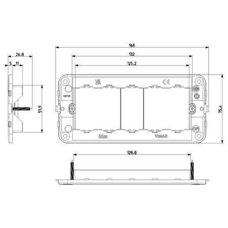 Vimar Idea 5-Module Mounting Frame, With Screws, Grey — Quality Boat Parts