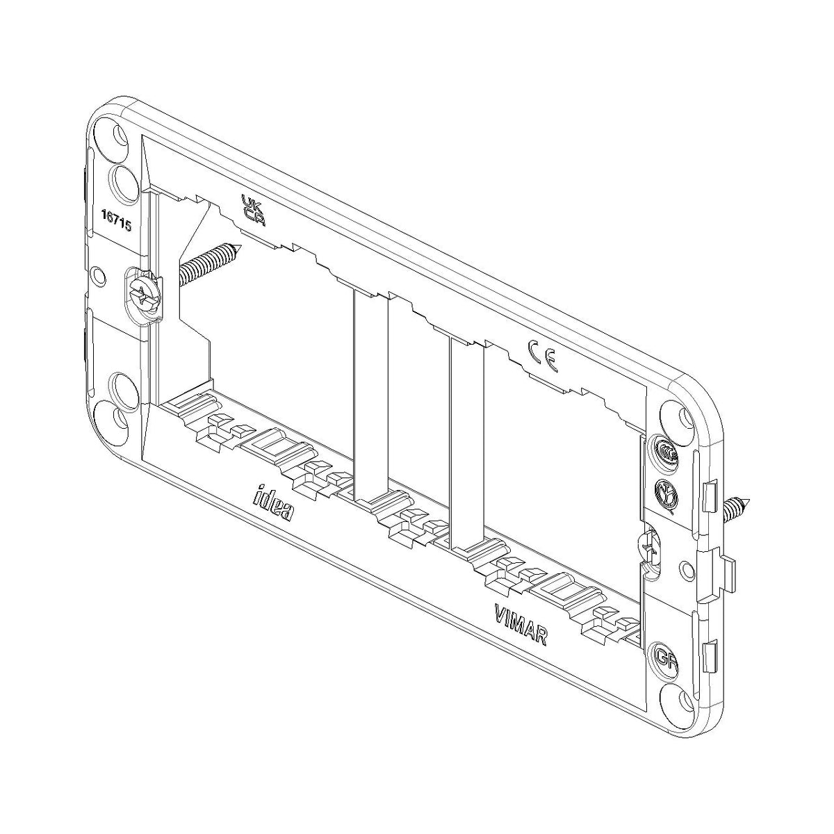 Vimar Idea 5-Module Mounting Frame, With Screws, Grey — Quality Boat Parts