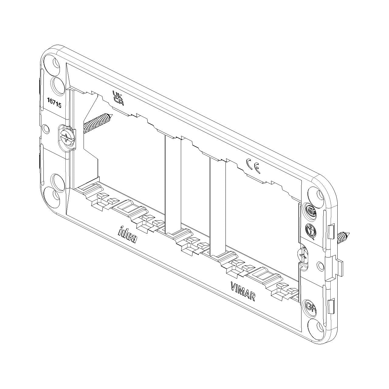 Vimar Idea 5-Module Mounting Frame, With Screws, Grey — Quality Boat Parts