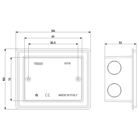 Vimar Flush Mounting Box, 3-Module, IP55, Plastic, Grey — Quality Boat Parts