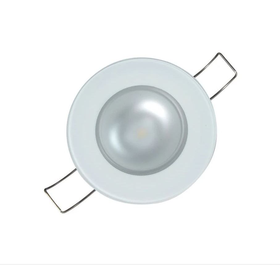 Lumitec Mirage Glass Flush Mount LED Down Light, White/Red/Green, 10-30V, IP67, 6W, Polished Finish — Quality Boat Parts