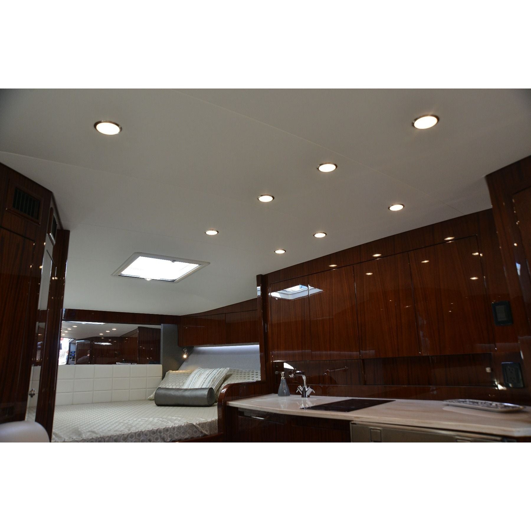 Lumitec Mirage Glass Flush Mount LED Down Light, White/Red/Green, 10-30V, IP67, 6W, Polished Finish — Quality Boat Parts