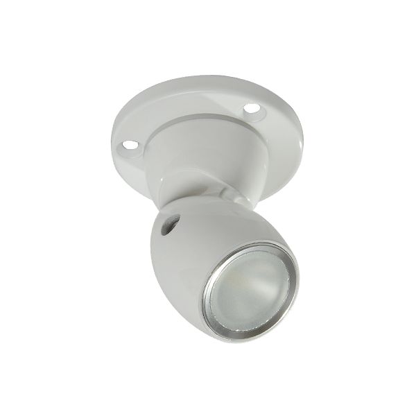 Lumitec GAI2 LED Positionable Light, 10-30V, 6W, IP67, Surface Mount, 5000K Cool White, White Housing, 340 lm — Quality Boat Parts