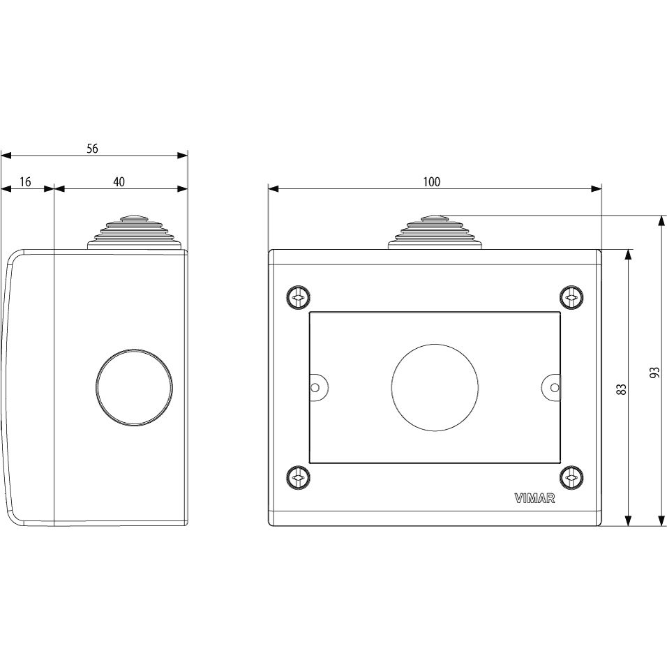 Vimar Idea/8000 Surface Enclosure, 3-Module, IP40, RAL 7035 Grey — Quality Boat Parts